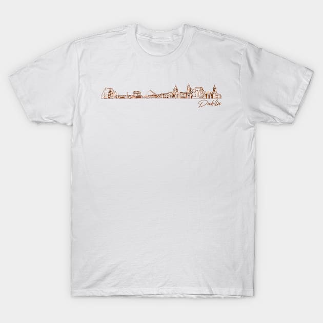 Dublin hand drawn skyline T-Shirt by SerenityByAlex